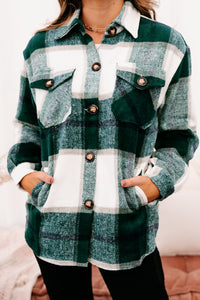 Shift In The Wind Plaid Shacket (Green) - NanaMacs