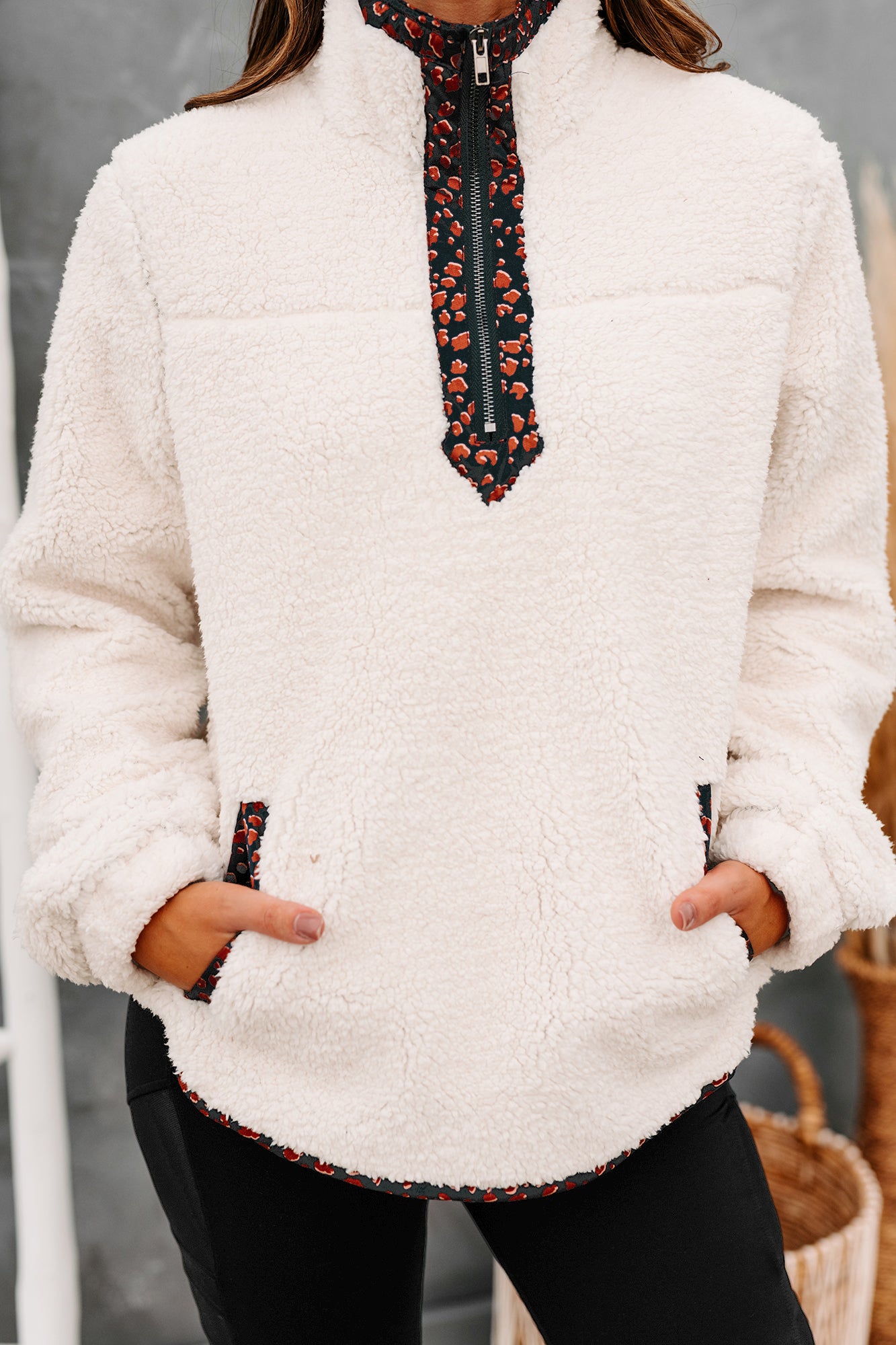 Ivory cheap sherpa pullover