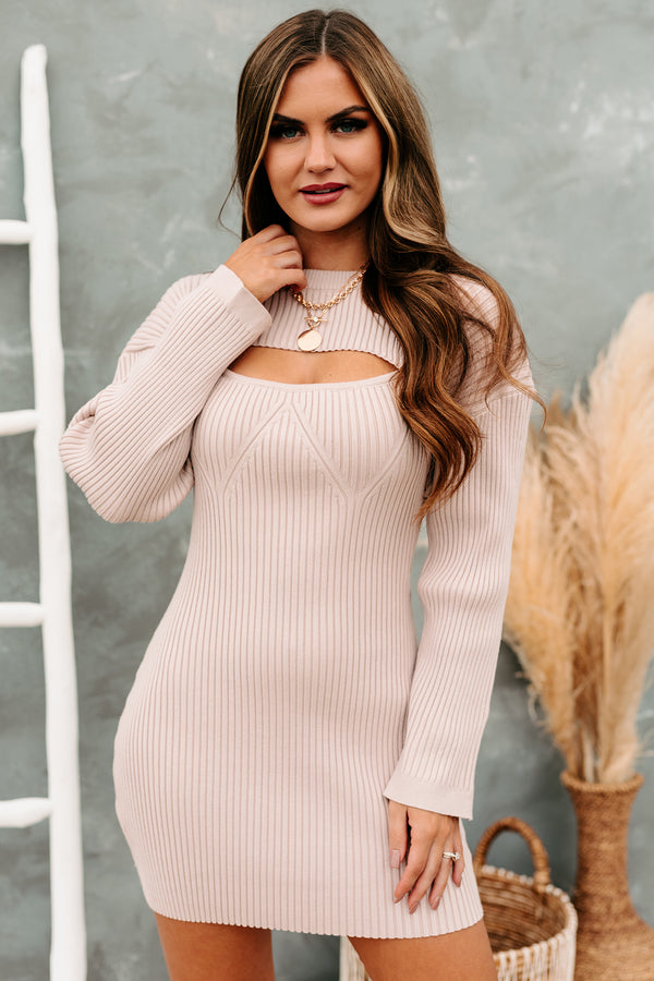 A Moment In Time Ribbed Sweater Knit Set (Blush) - NanaMacs