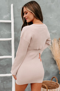 A Moment In Time Ribbed Sweater Knit Set (Blush) - NanaMacs