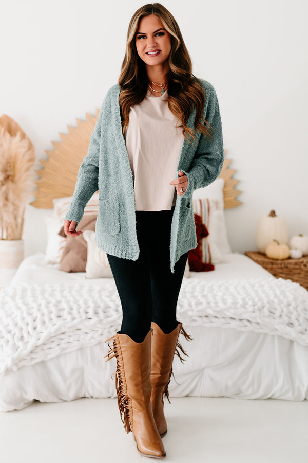 Lovely Reflection Closed Knit Cardigan (Sage) - NanaMacs