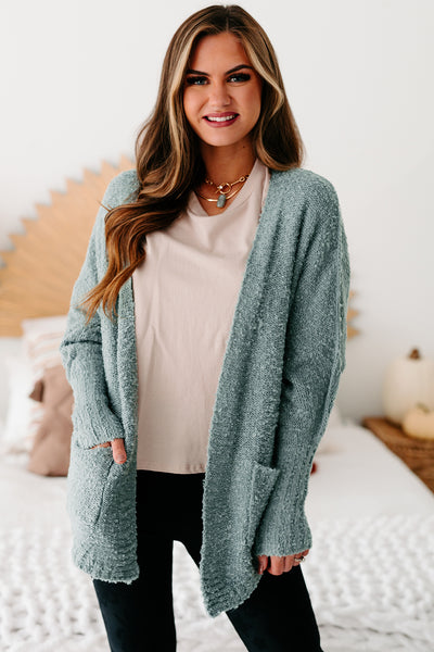 Lovely Reflection Closed Knit Cardigan (Sage) - NanaMacs