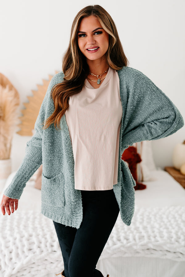 Lovely Reflection Closed Knit Cardigan (Sage) - NanaMacs