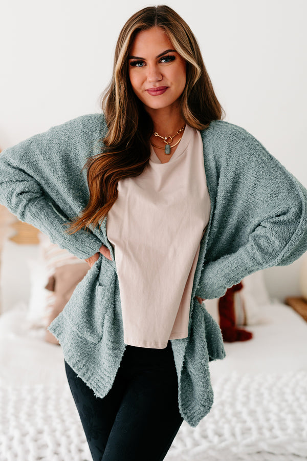 Lovely Reflection Closed Knit Cardigan (Sage) - NanaMacs