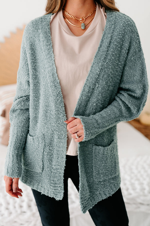 Lovely Reflection Closed Knit Cardigan (Sage) - NanaMacs