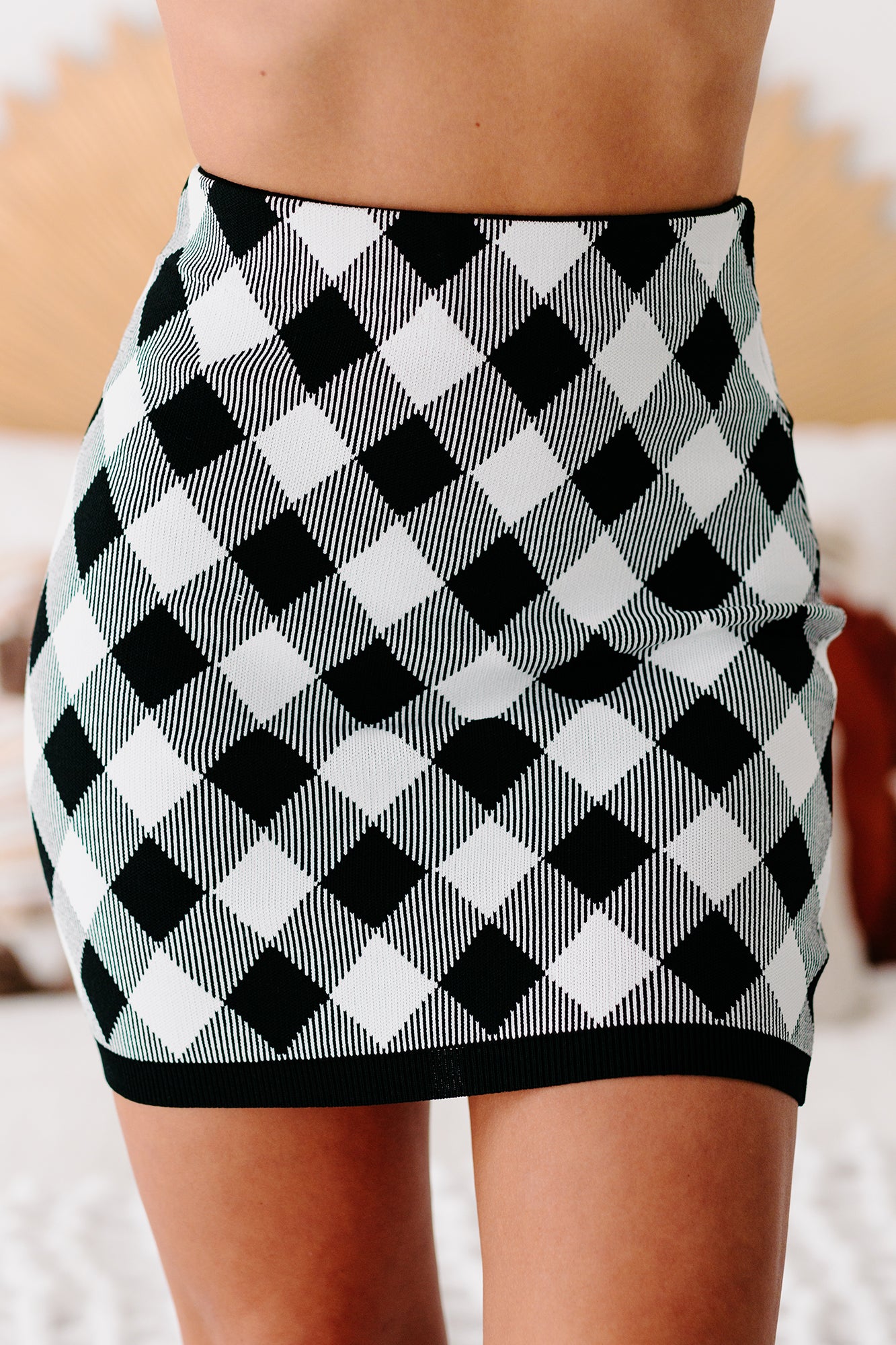 Extra Credit Plaid Crop Top & Skirt Set (Black) - NanaMacs