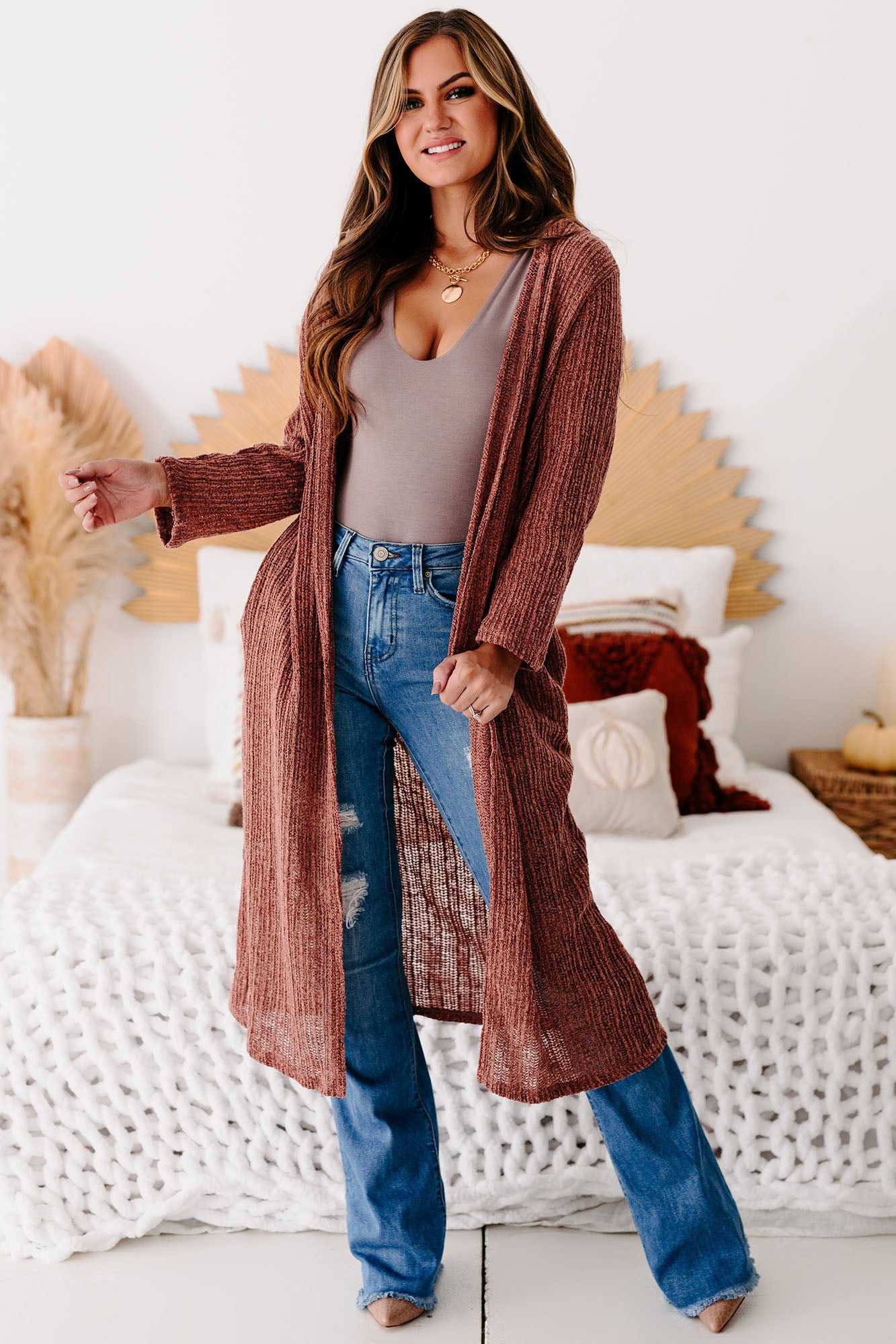 Chenille shop duster cardigan