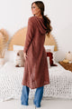 By Any Means Necessary Hooded Duster Cardigan (Red Bean) - NanaMacs