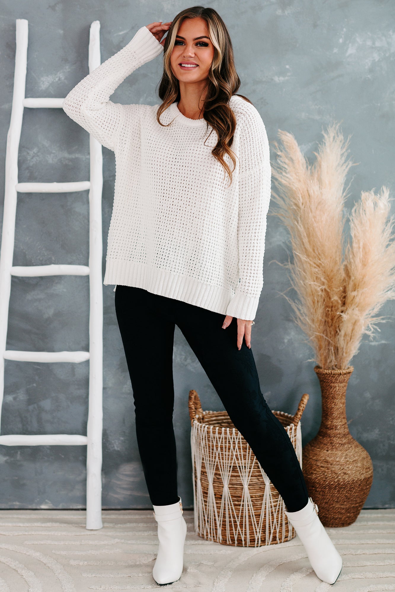 Completely In Love Chenille Knit Sweater (Ivory) - NanaMacs