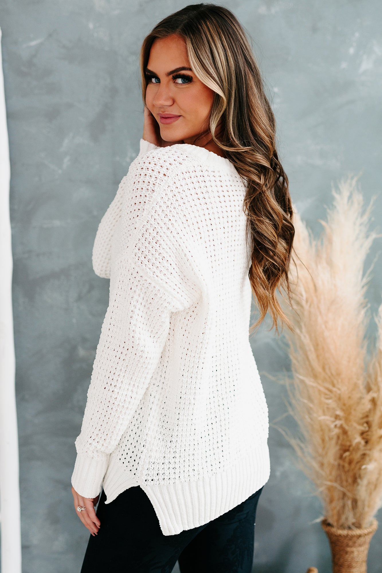 Completely In Love Chenille Knit Sweater (Ivory) - NanaMacs