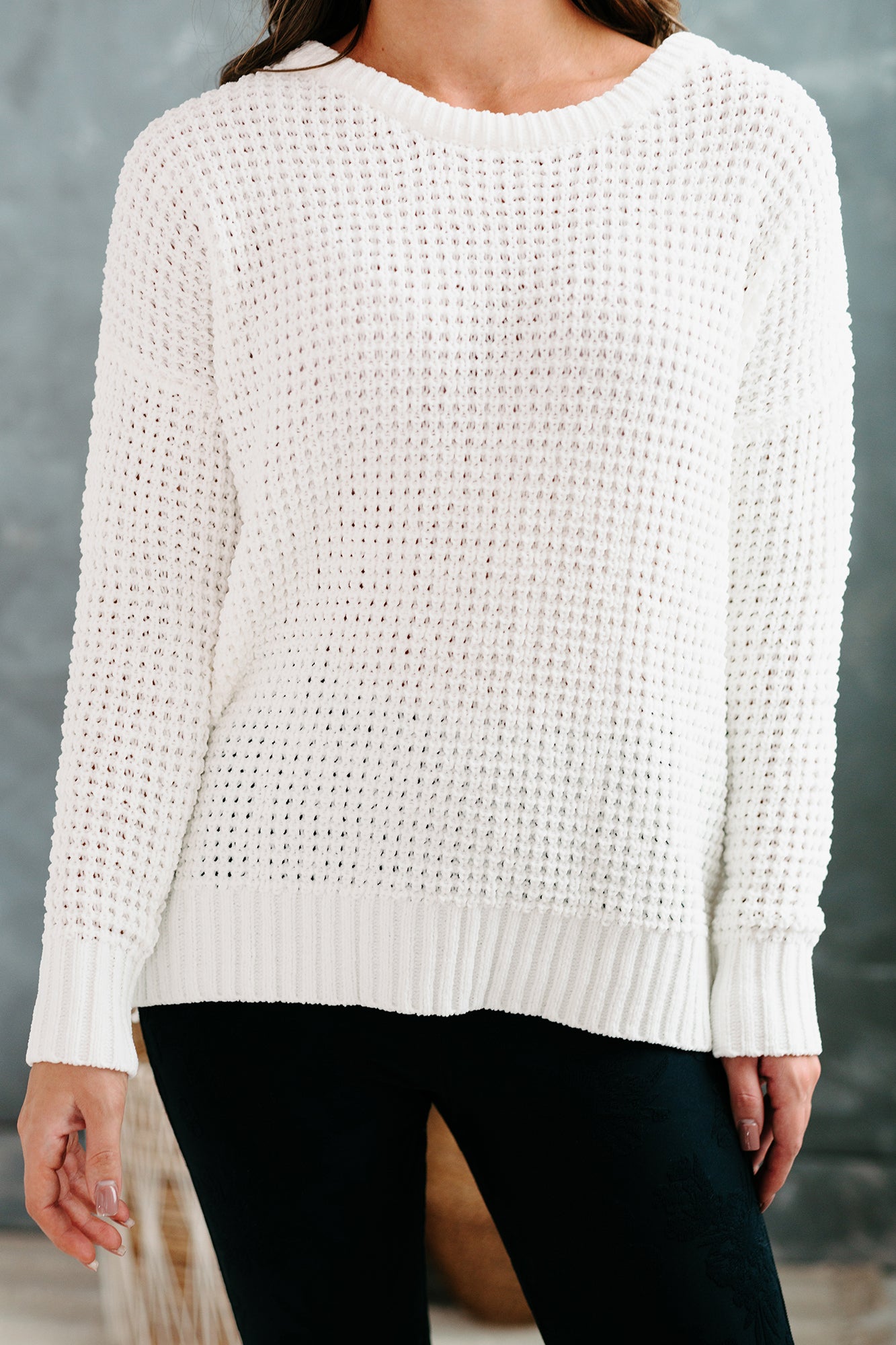 Completely In Love Chenille Knit Sweater (Ivory) - NanaMacs