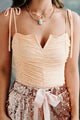 Flirtatiously Fun Ruched Lace Bodysuit (Cream) - NanaMacs