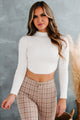 All About Us Mock Neck Cropped Sweater Top (Cream) - NanaMacs