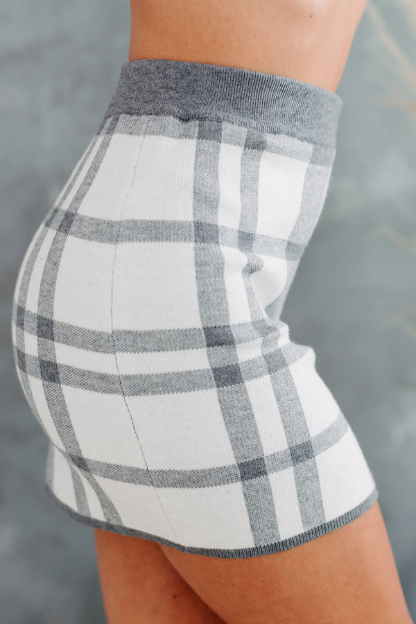 Plaid Perfection Plaid Two Piece Set (Grey/White) - NanaMacs