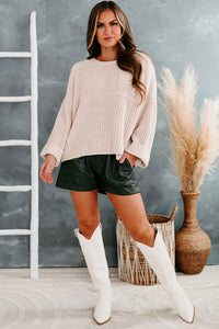 Fall Into Cozy Chunky Chenille Knit Sweater (Sand) - NanaMacs