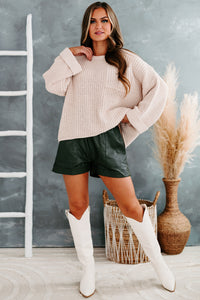 Fall Into Cozy Chunky Chenille Knit Sweater (Sand) - NanaMacs