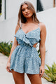 Playful Distraction Spotted Cut-Out Romper (Blue/White Abstract) - NanaMacs