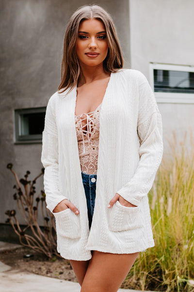 Snuggle Weather Open Front Longline Cardigan (Oatmeal) · NanaMacs