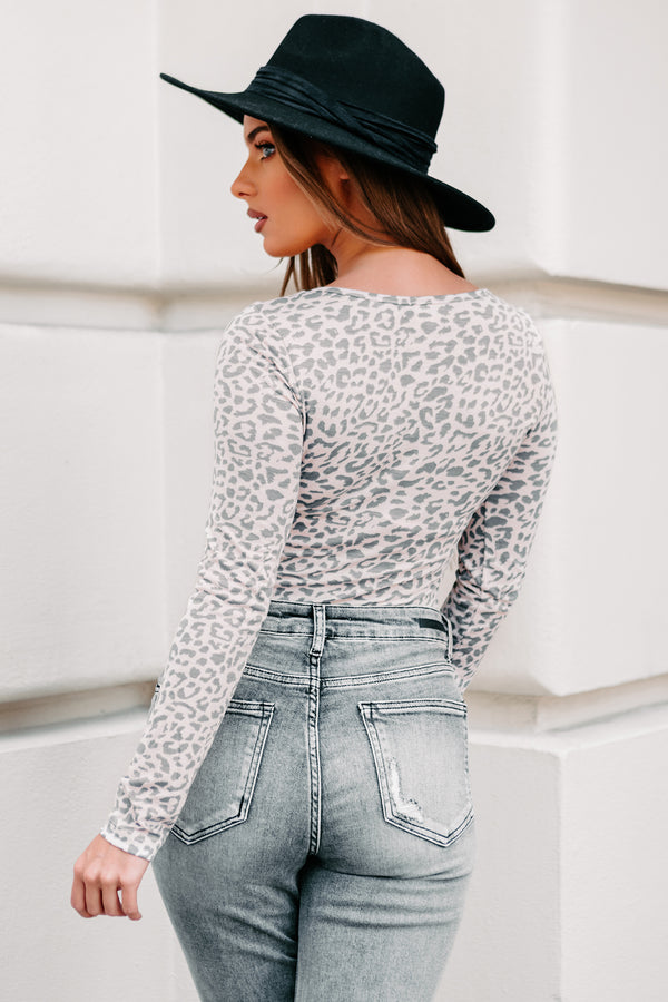 Tame My Heart Leopard Print Bodysuit (Blush/Grey Animal) - NanaMacs