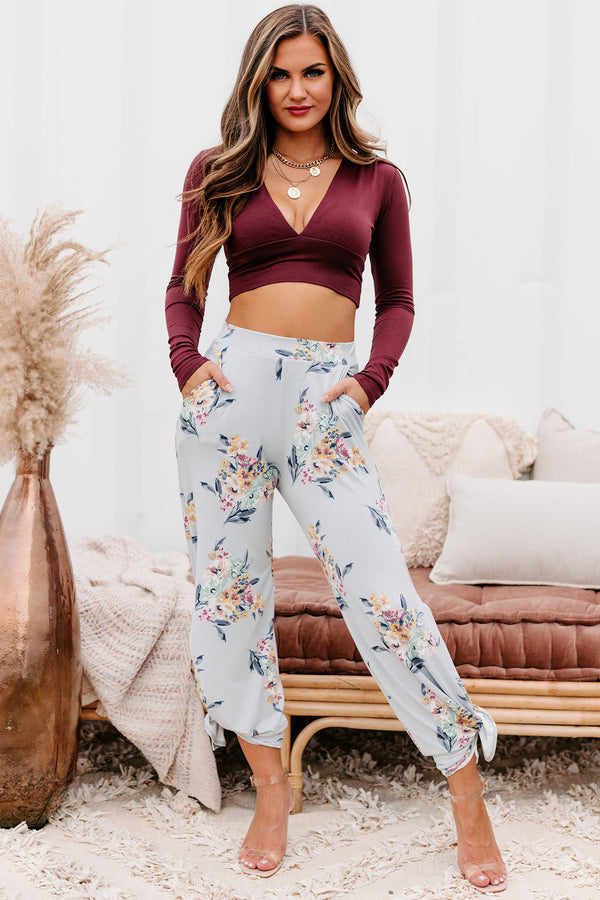 Floral Fever NanaMacs Original Split Leg Floral Print Pants (Chambray) - NanaMacs