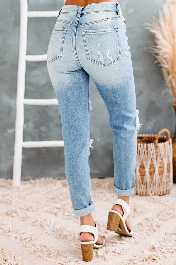 Conclusive Evidence Kancan High Rise Distressed Mom Jeans (Medium) - NanaMacs