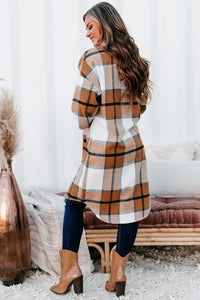 Beale Street Blues Long Plaid Shacket (Camel Combo) - NanaMacs