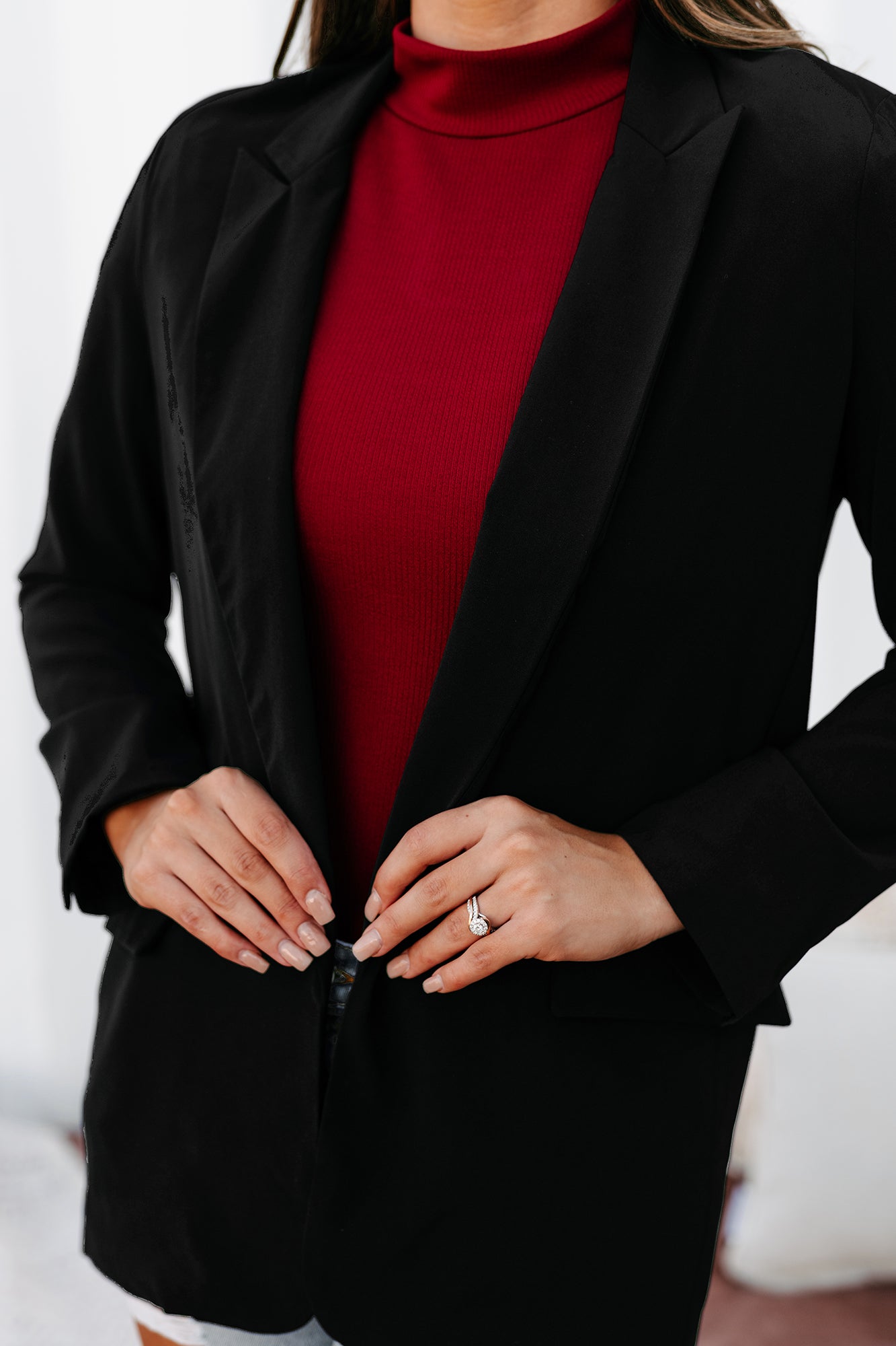 Monthly Projections Open Front Blazer (Black) - NanaMacs