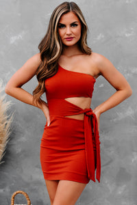 Bombshell Behavior One Shoulder Cut-Out Bodycon (Amber) - NanaMacs