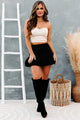 Romeo Bubble Hem Mini Skirt (Black) - NanaMacs
