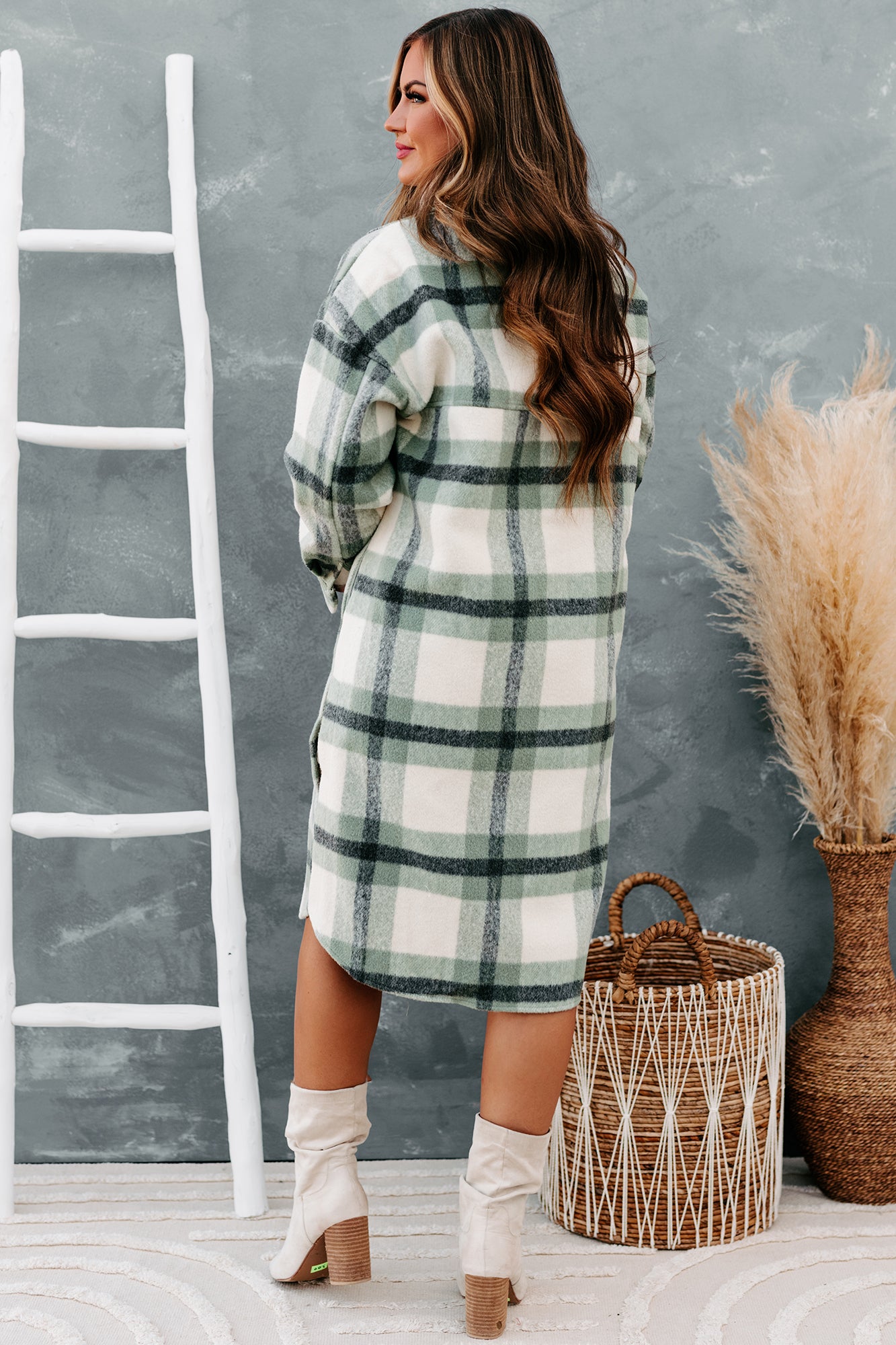 Plaid shop duster vest