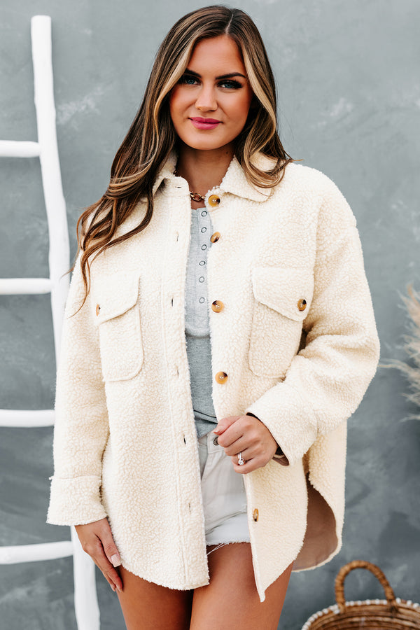 All Sheeps And Sizes Oversized Sherpa Jacket (Cream) - NanaMacs