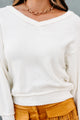Tamika V-Neck Sweater Top (Off White) - NanaMacs