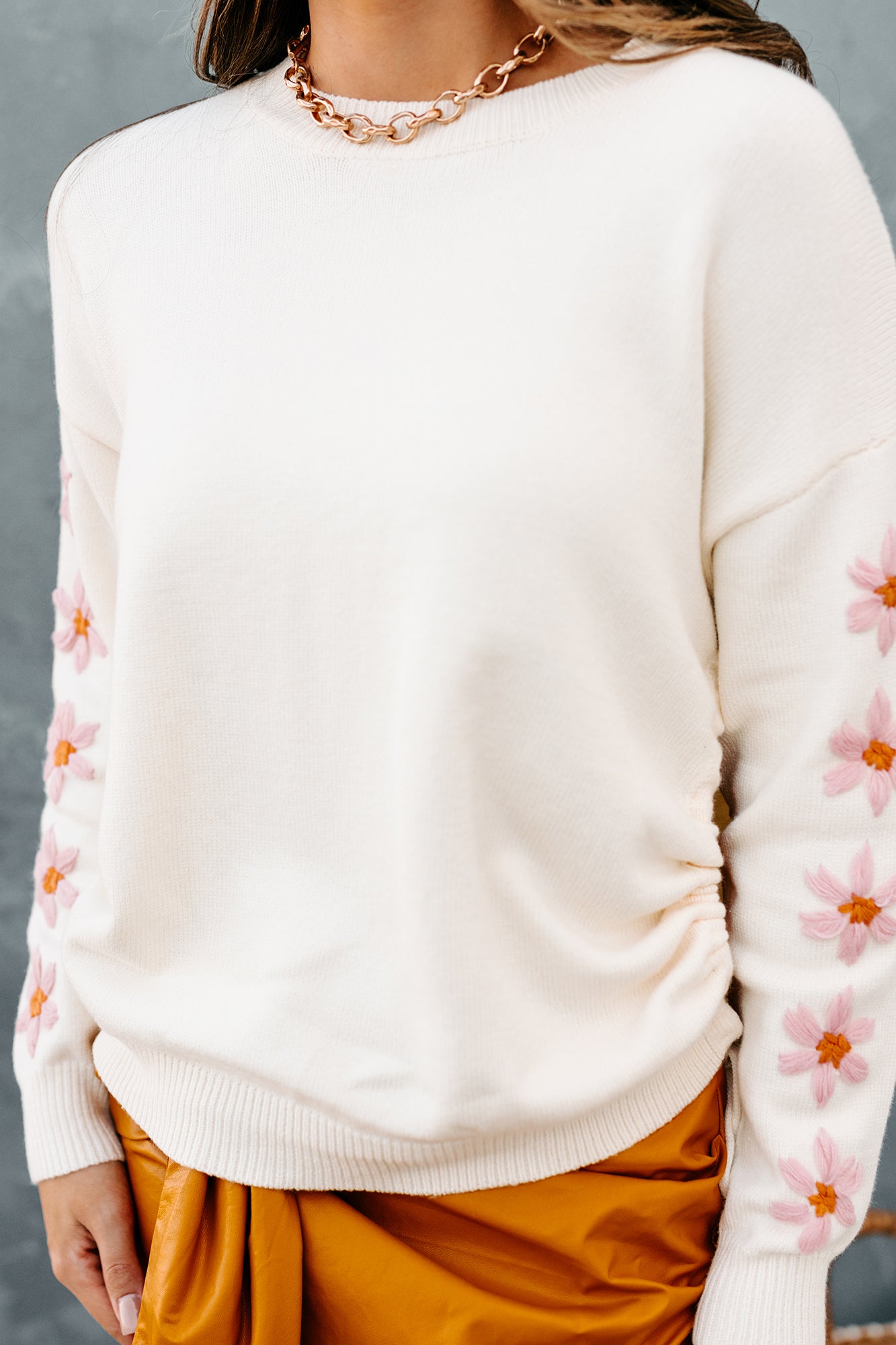 Appreciating Beauty Floral Sleeved Sweater (Ivory) - NanaMacs