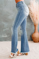 Toledo High Rise Frayed Hem Long Inseam YMI Flare Jeans (Medium) - NanaMacs