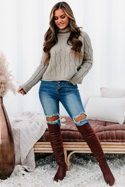 Frosty Mornings Turtle Neck Sweater (Sage) - NanaMacs