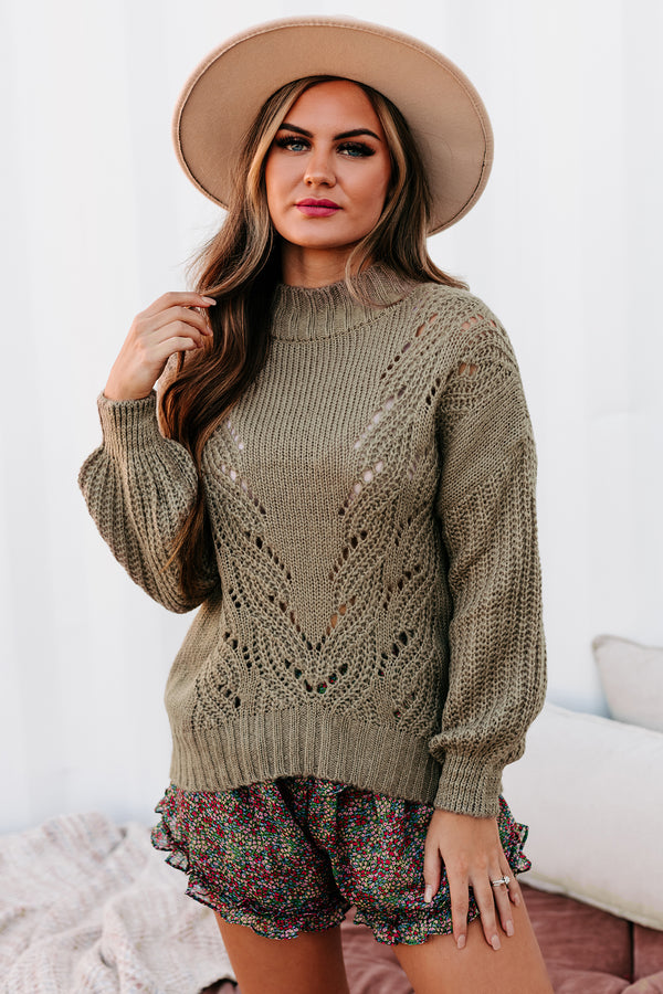 Flourish In Chaos Knit Sweater (Khaki) - NanaMacs
