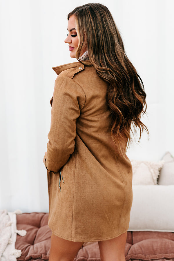 In The Trenches Faux Suede Coat (Camel) - NanaMacs