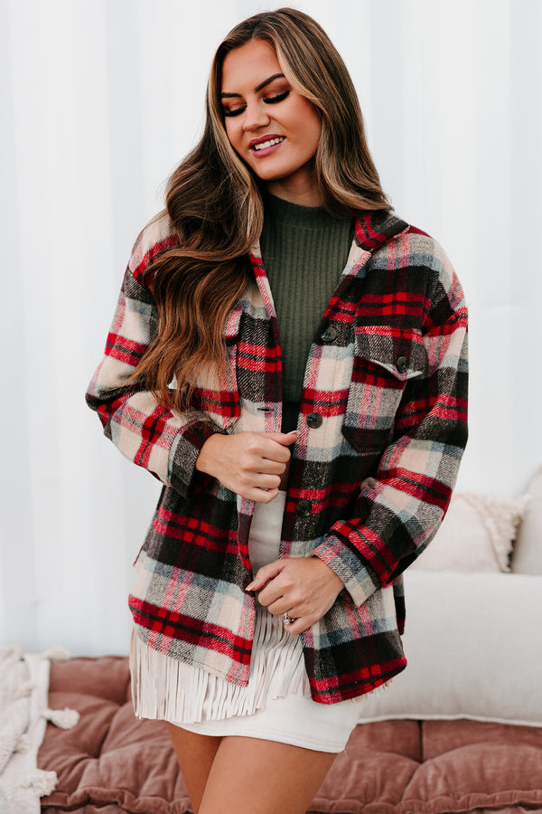 Cider Falls Oversized Plaid Shacket (Red) - NanaMacs