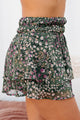 Natural Beauty Tiered Floral Mini Skirt (Olive/Lilac Floral) - NanaMacs
