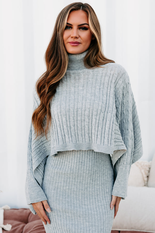 Feel The Warmth Sweater & Dress Set (Heather Gray) - NanaMacs