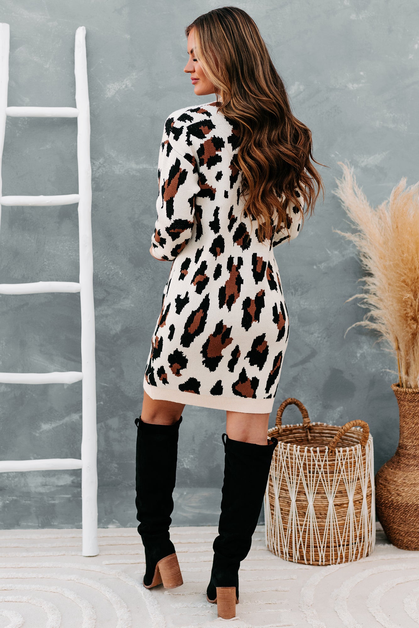 Cheetah print sweater hot sale dress