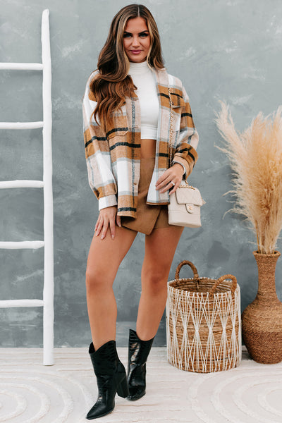 Cider Falls Oversized Plaid Shacket (Brown) - NanaMacs