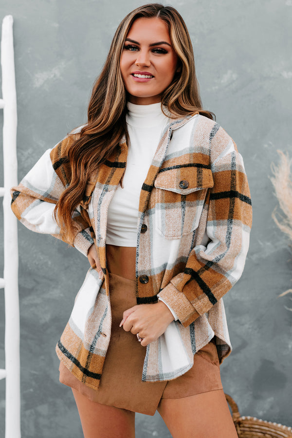 Cider Falls Oversized Plaid Shacket (Brown) - NanaMacs