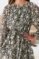 Winning Streak Long Sleeve Floral Mini Dress (Black/Taupe) - NanaMacs