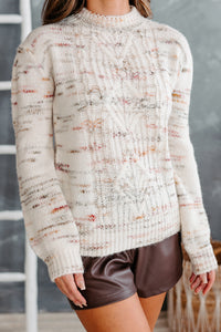 Never Ending Gratitude Textured Knit Sweater (Ivory) - NanaMacs