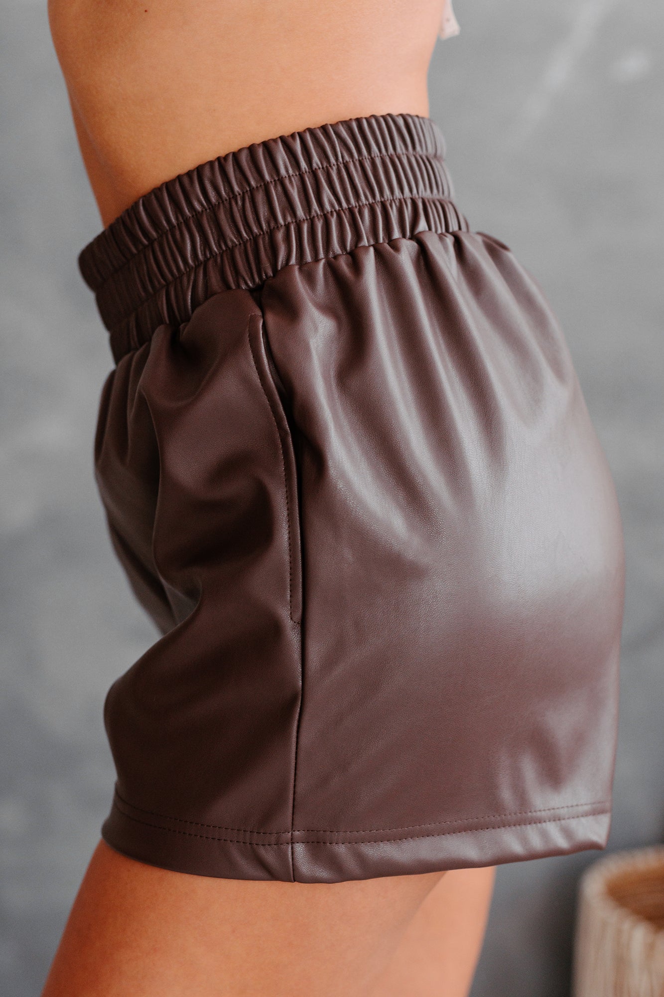 Feeling Brown  Faux Leather Shorts – MILK