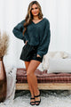 Mooning Over You Cropped Chenille Sweater (Moonlit Ocean) - NanaMacs
