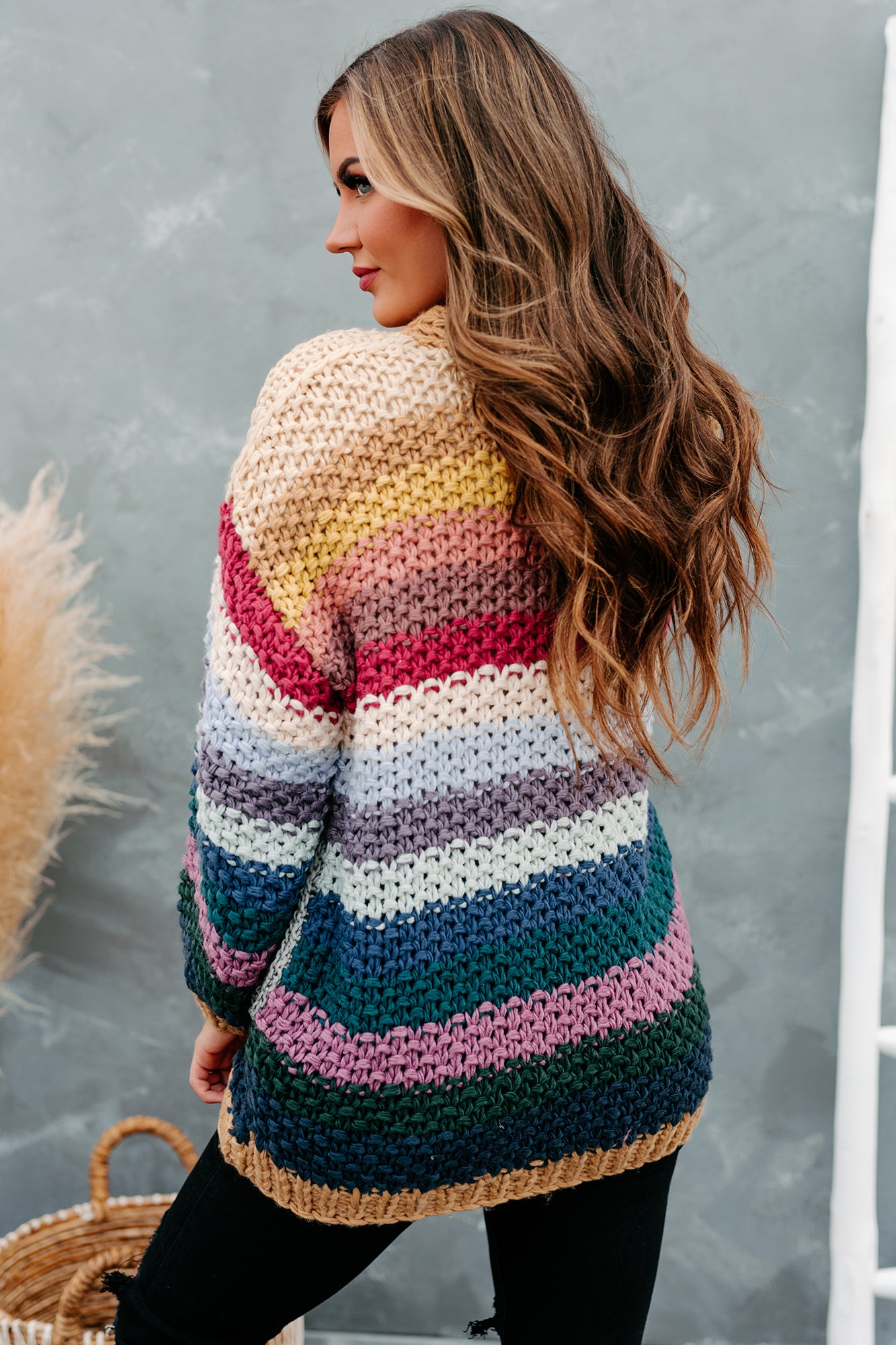 Rainbow Reveal Crochet Knit Cardigan (Neutral Multi) – NanaMacs