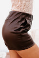 Wise Up Faux Leather Shorts (Dark Brown) - NanaMacs