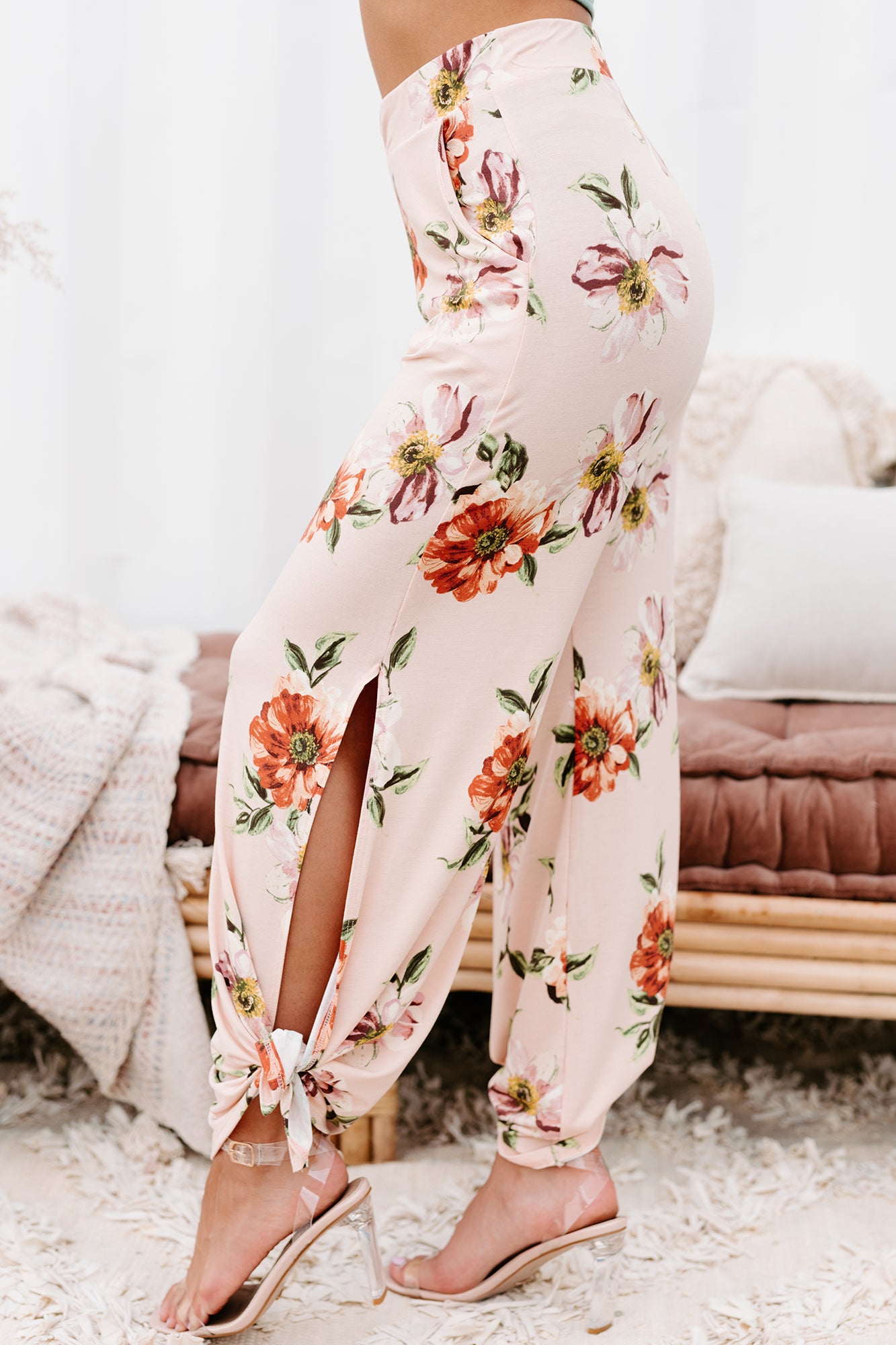 ASOS EDITION cotton tapered pants in retro floral print
